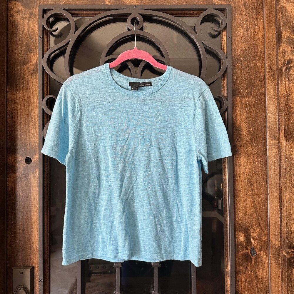 360 Sweater blue cotton short sleeve top size small